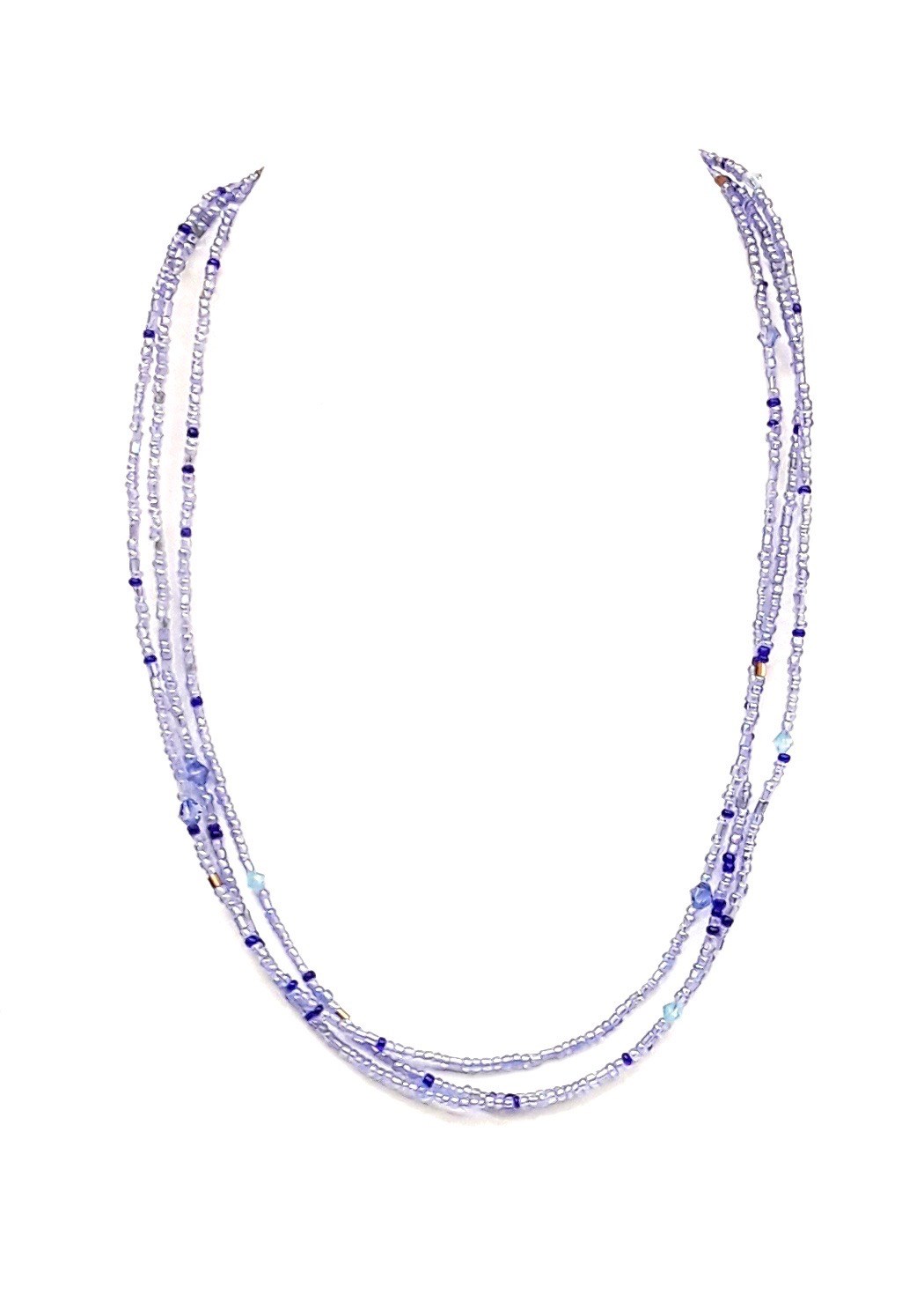 18" L Sapphire Multi Glass Bead Chain