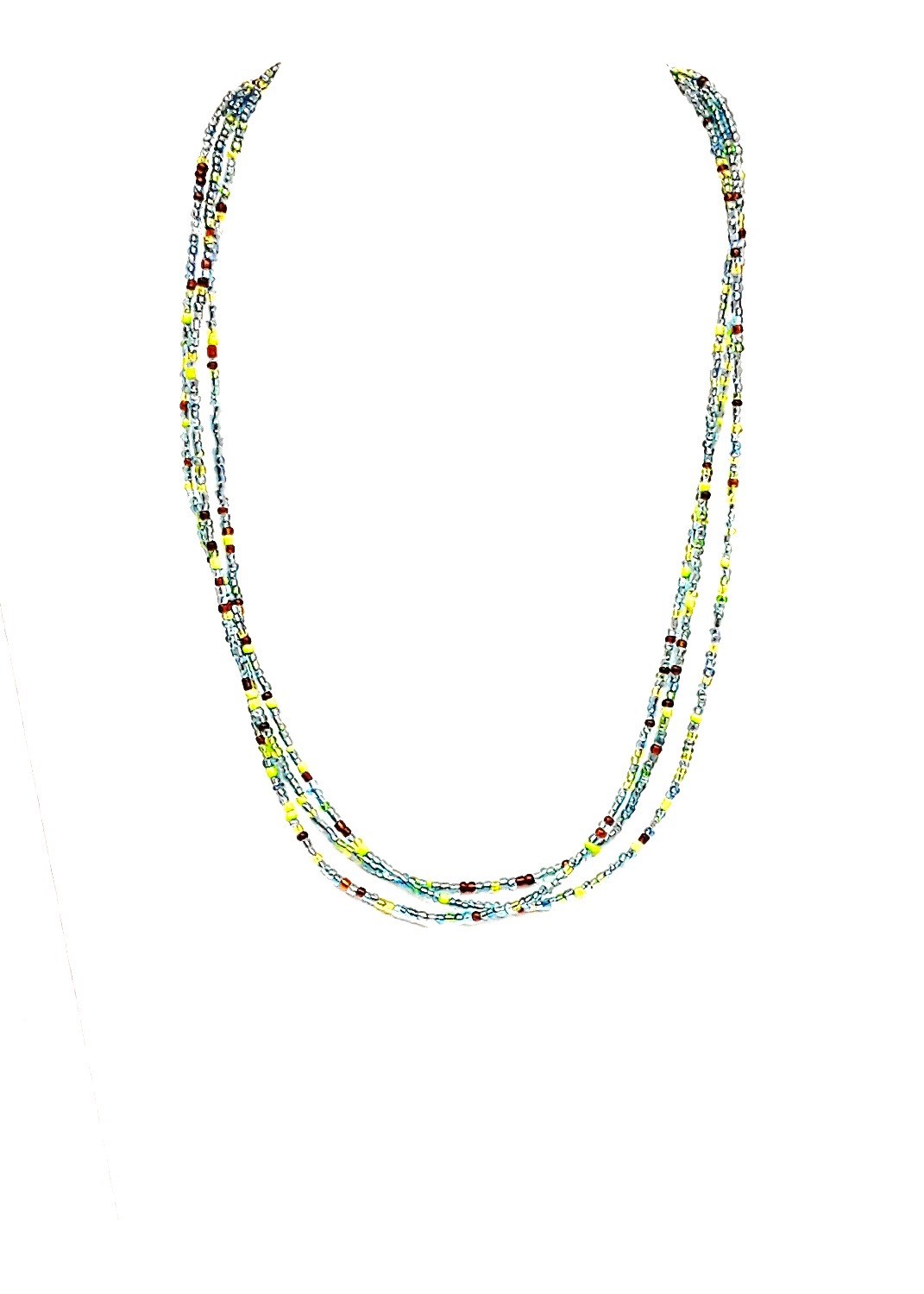 18" L Green Multi Glass Bead Chain