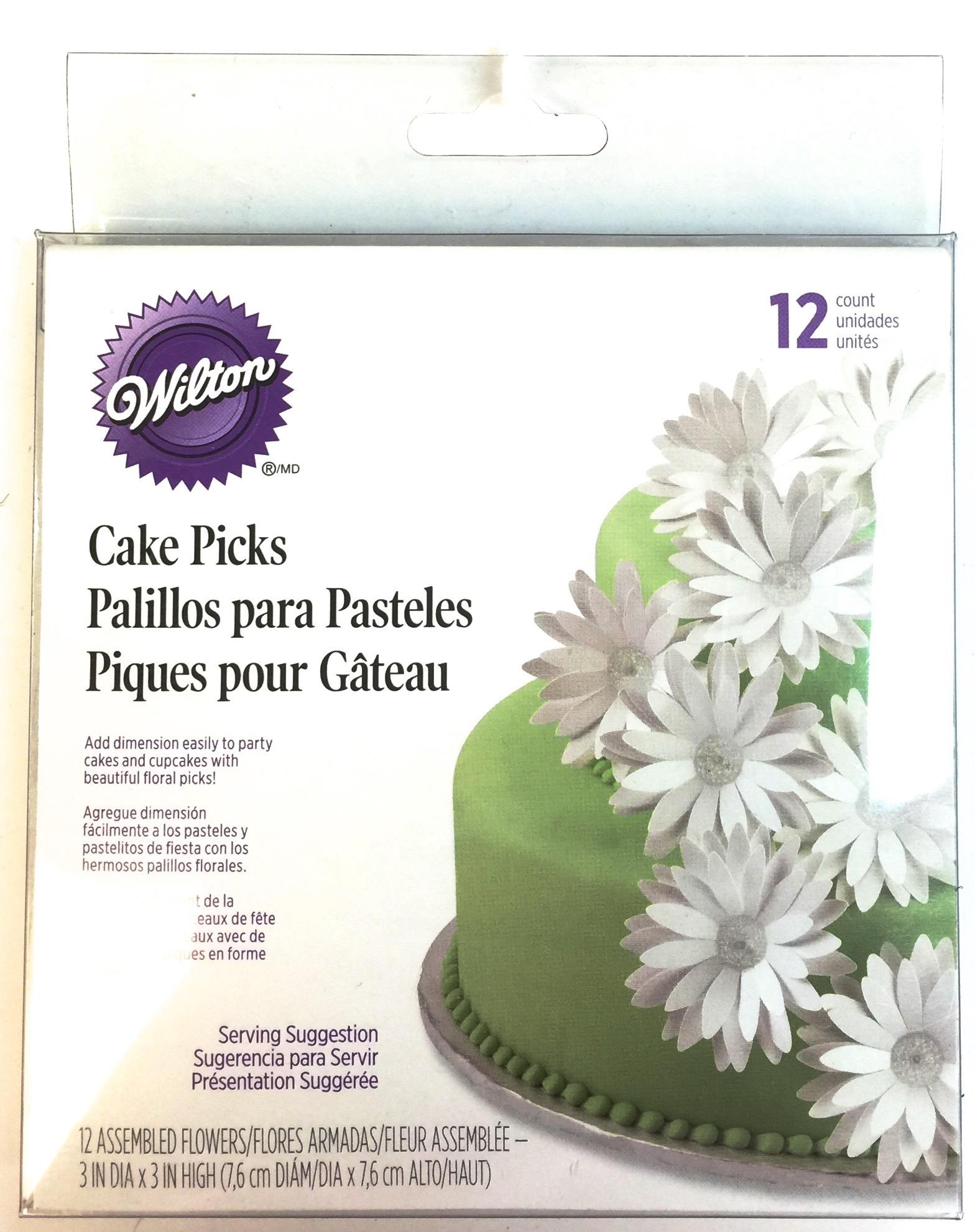 12 Ct Round Flower Cake Picks