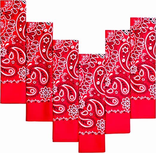 (image for) 21" Cloth Bandana Set/12 - RED